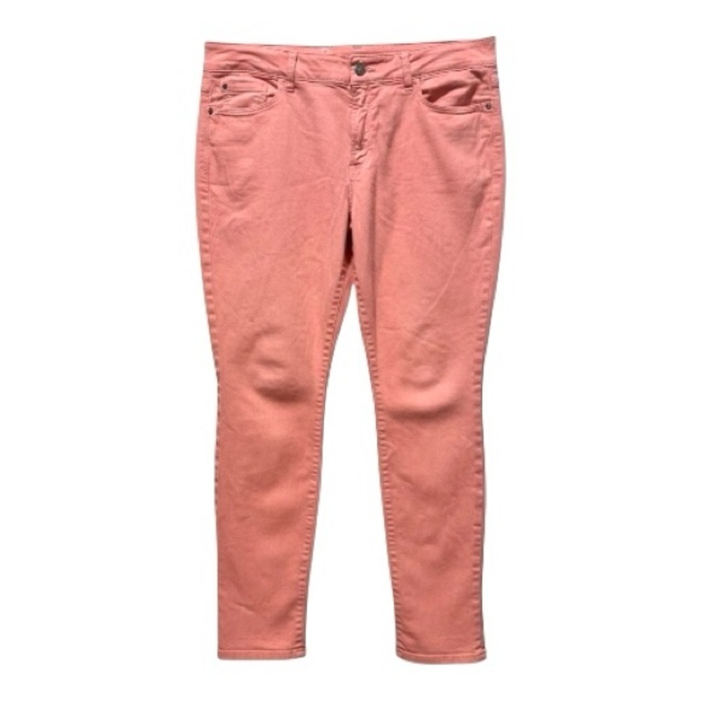 NYDJ Alina Convertible Ankle Jeans Coral Pink Size 16 Lift Tuck Stretch